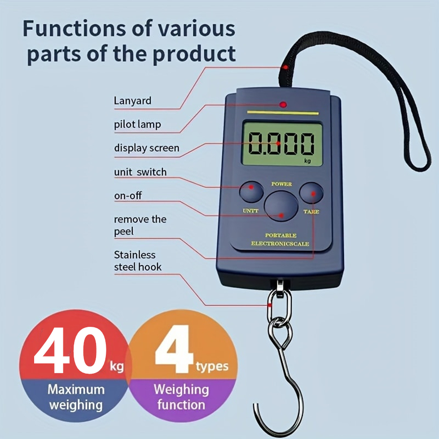 Luggage Scale Hanging - Mini báscula colgante portátil Digital multifuncional