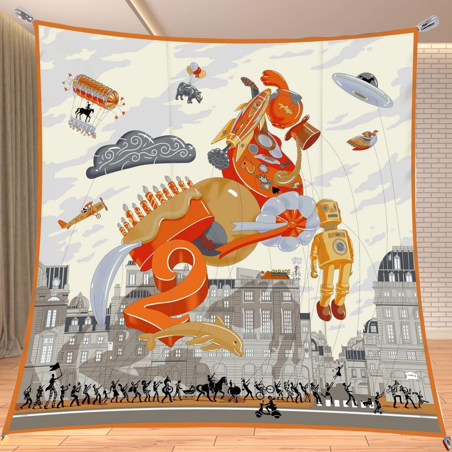 Travel Accessories Unisex - Pañuelo Cuadrado de Seda Sintética de
