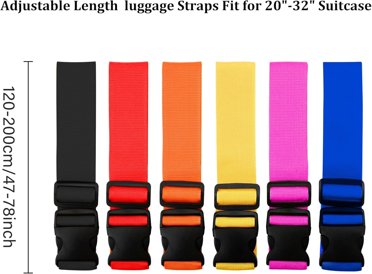 Travel Accessories Luggage Straps - Correas ajustables para equipaje de colores