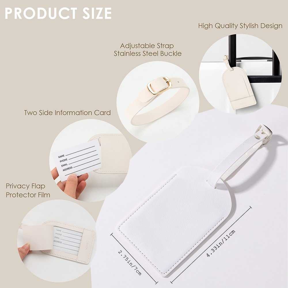 Etiqueta de equipaje de cuero  - Travel Accessories Logo reseña y precio